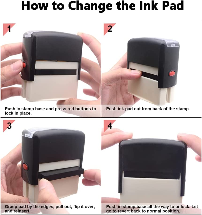 Tophomer Personalised Name Stamp, 5 Line Self-Inking Label Stamp, 59 X 23Mm Custom Phrase Dater Message Address Text Stamp, Business Office Teacher Stamp image number 5