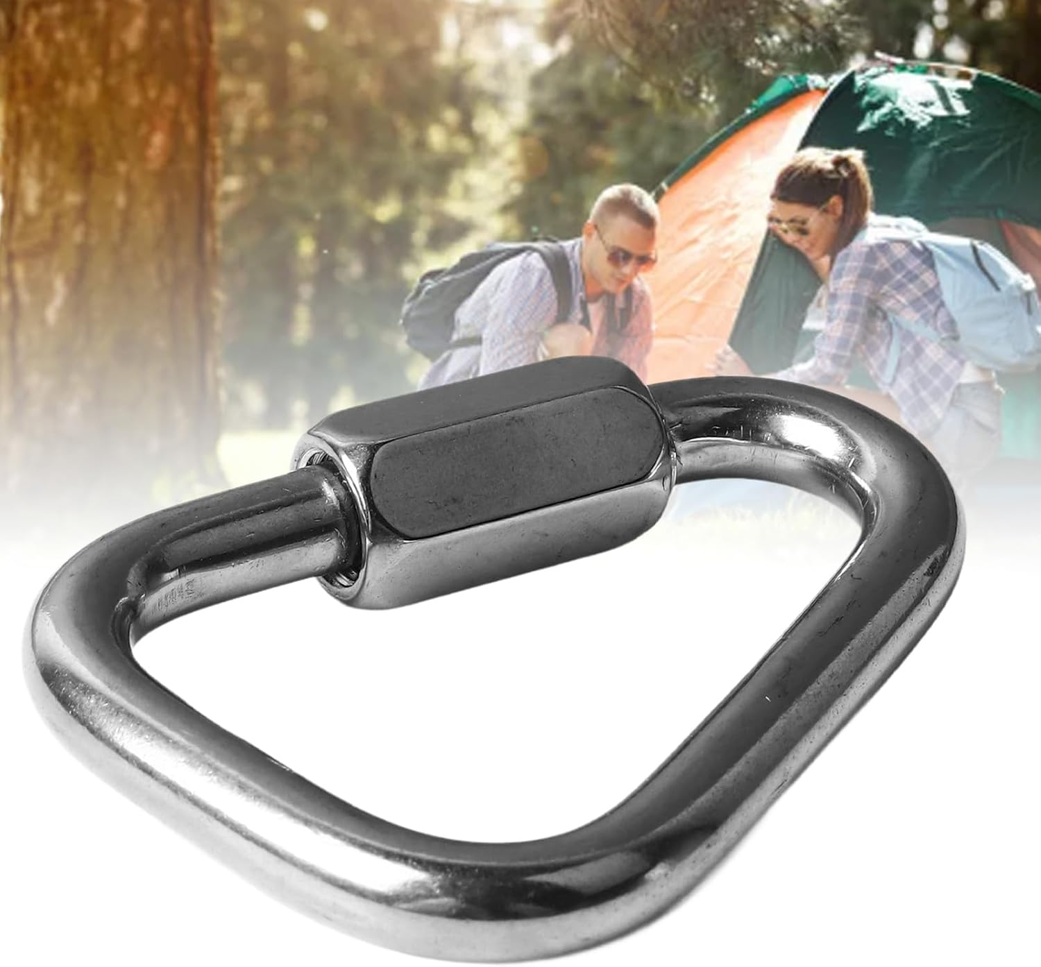 Delta Quick Link, 2.8 Heavy Duty Triangle Locking Carabiner, Stainless Steel Triangle Quicklink Chain Connector, Screw Lock Carabiner Links for Camping Outdoor Equipment Hammocks image number 5