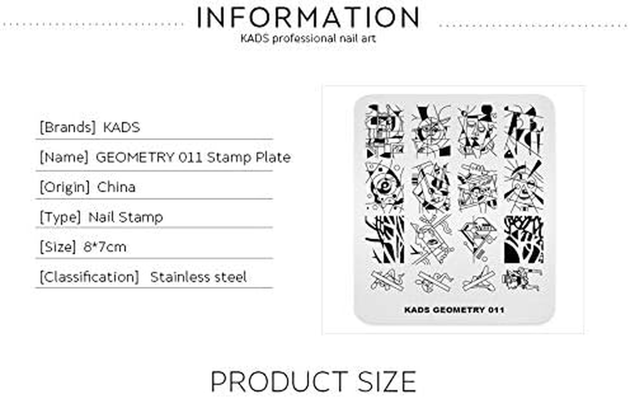 KADS Nail Art Stamping Plate Nail Template Nail Art Design Tool Nail DIY Design Image Plate (GE011) - Cn020 image number 2