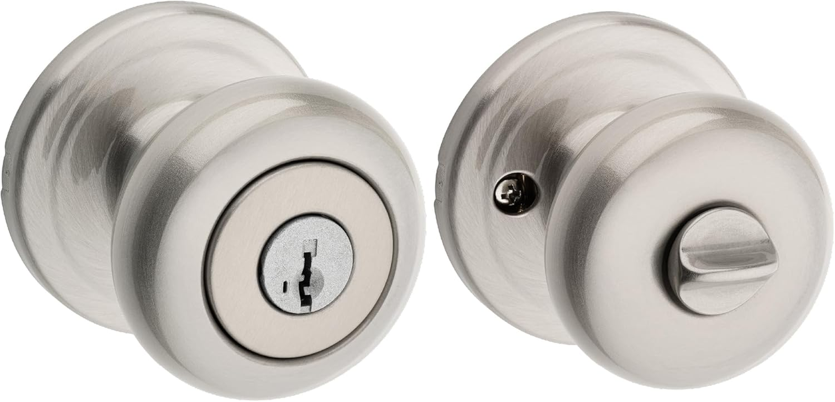 Kwikset Juno Entry Knob Featuring Smartkey in Antique Brass