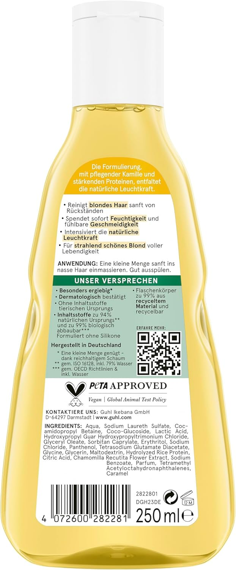 Guhl Blonde Fascination Shampoo - Contents: 250 Ml - Hair Type: Blonde image number 4