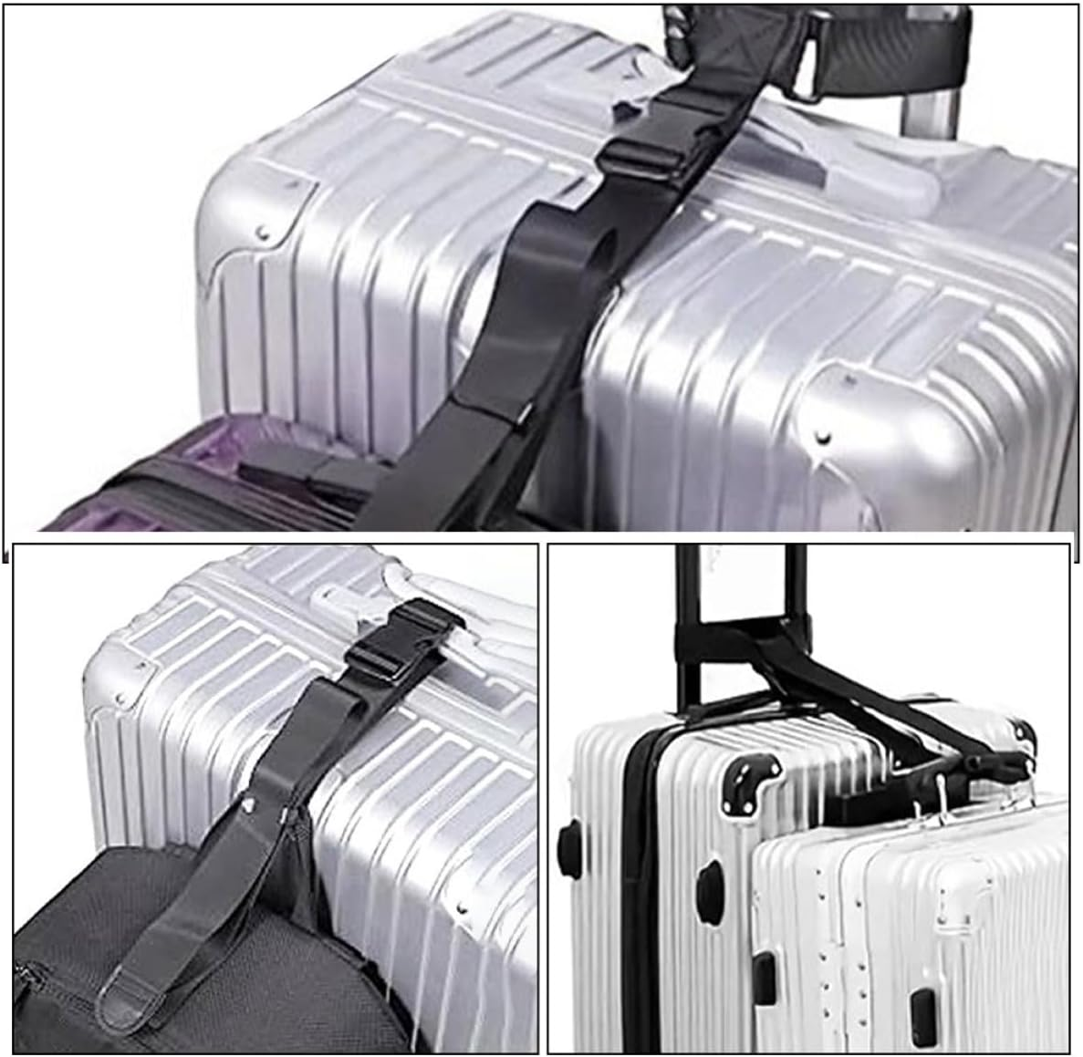 ORFOFE Adjustable Travel Luggage Connector Straps Multi-Functional Suitcase Linking Belts with Buckles Prevents Bag Detachment and Item Loss Space-Saving Design for Secure Packing image number 6