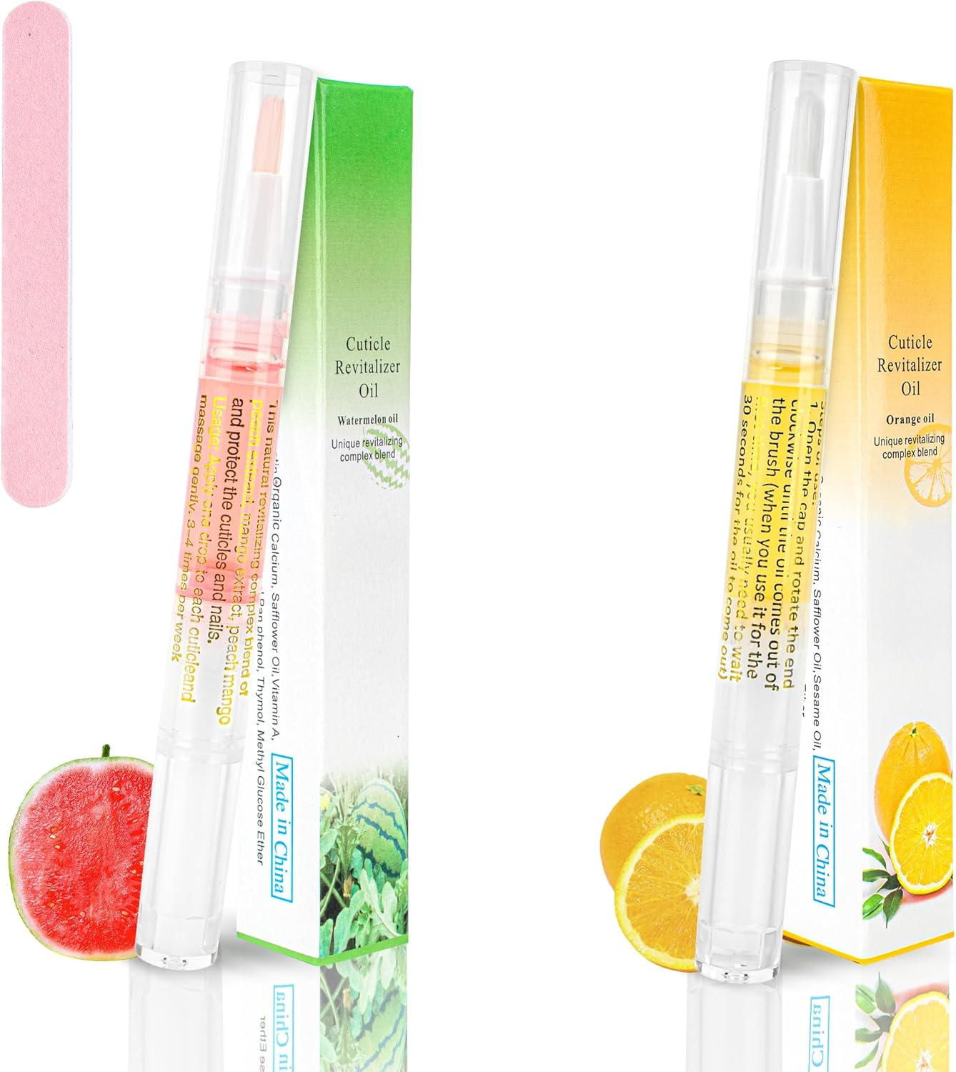 2PCS Cuticle Oil Pen for Nails,Nail Oil Pen for Nail Care,Cuticle Oil for Nails with Nail File,Nail Oil Cuticle Prevent Dry Cracking and Hangnails,Deep Nourishment(Lily & Aloe Flavor)