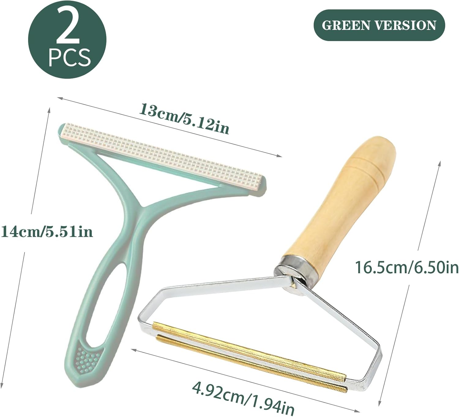 2 Pcs Manual Fabric Shaver Set, Portable Lint Removers for Furniture, Clothes, and Carpets, Pet Hair Removal Tools with Metal Scraper and Reusable Brush image number 4
