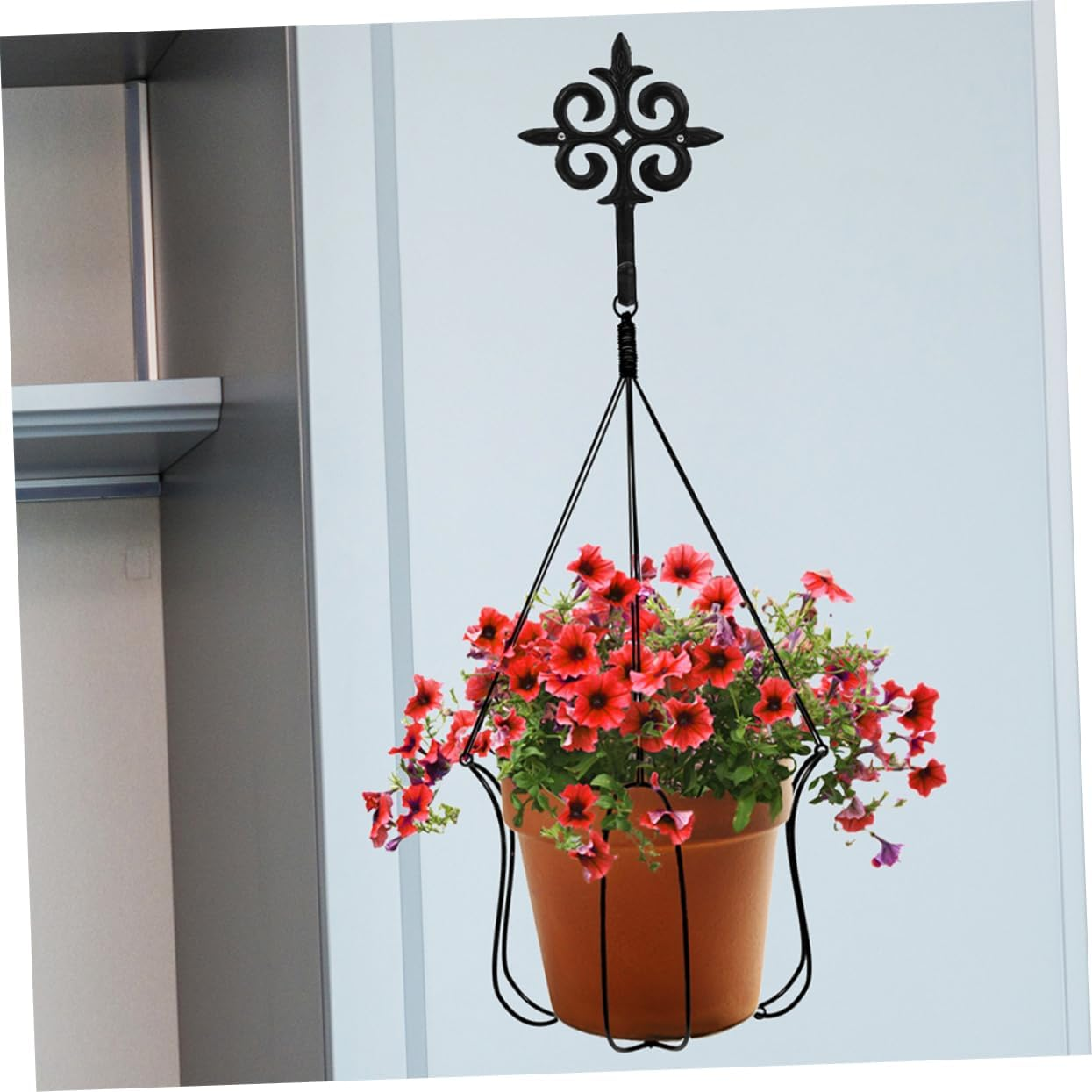 PHENOFICE 2Pcs European Style Garden Hanging Basket Planter Hanging Rack Planter Hooks Iron Plant Hanger Hook Garden Supply Gardening Plant Hook Rack for Planter Plant Holder Wall Mount image number 1