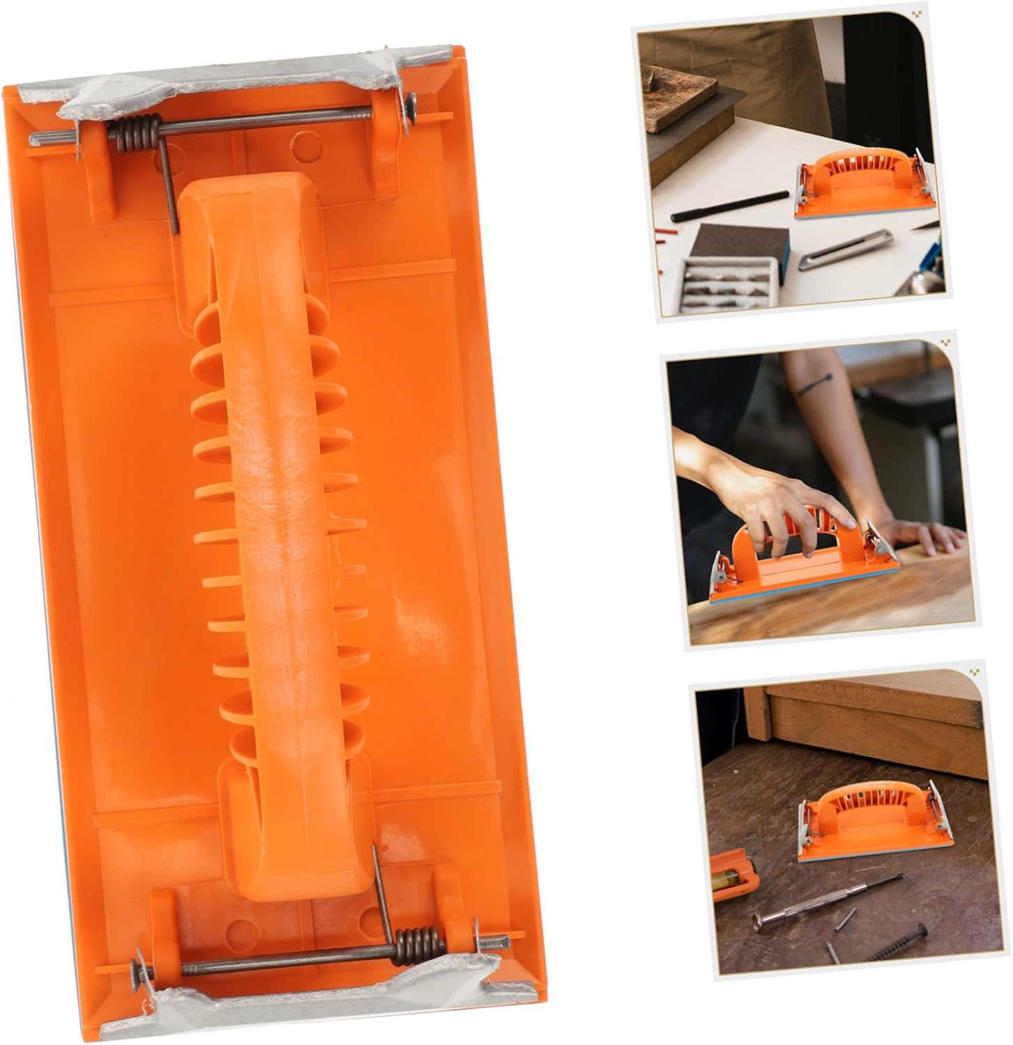 Angoily 2Pcs Self-Adhesive Sandpaper Holder Sanding Block with Hollow Design for Wall Corner Hand Sander Manual Woodworking and Automotive Sanding Tools image number 4