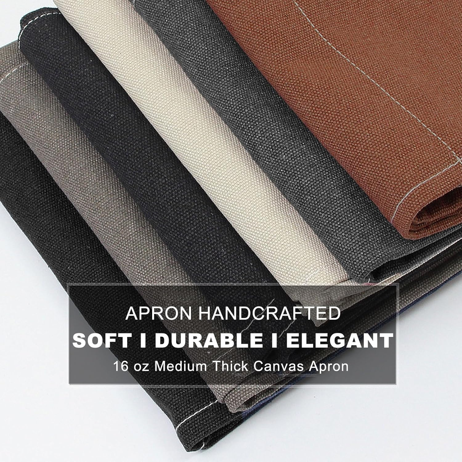 MODY RODY Durable Chef Apron with Pockets for Cooking in Kitchen, Cross Back Protective Waitress Aprons for Men Women Serves Baker Artist Craftsman - Black image number 5