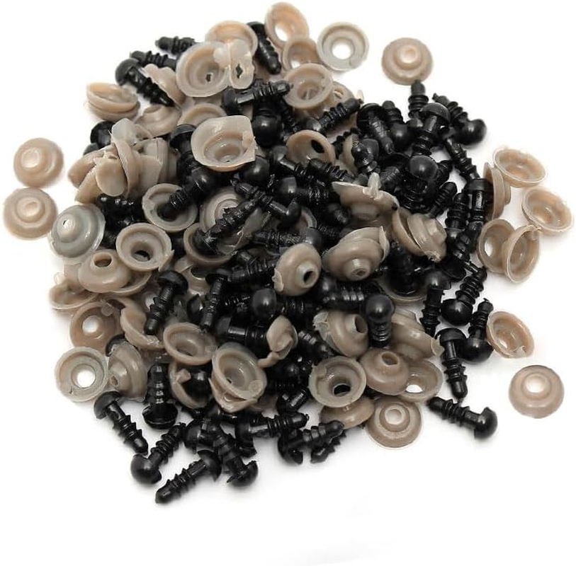 100 Pcs Safety Eye with Washers 5MM, Doll Making Supplies Teddy Bear Plush Toy Animal Puppets DIY Crafts