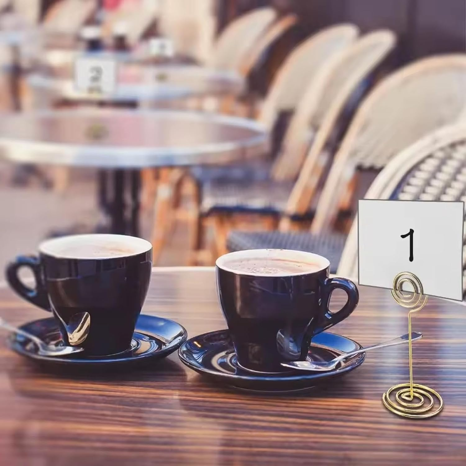 20 Pcs Gold Table Number Holders 3.35 Inch Short Wedding Place Card Stands for Reception, Party, Graduation, Restaurant Centerpiece Decor, Photo Menu Memo Holder, Home Table Decorations image number 2