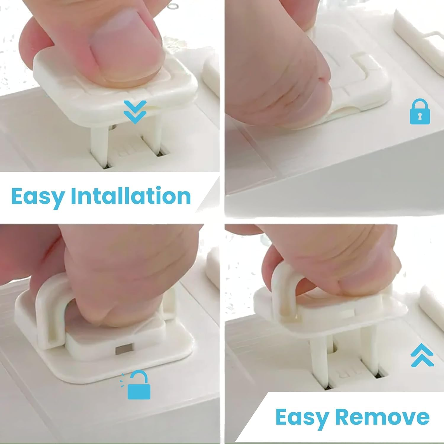 Outlet Covers Baby Proof with Pull Handle, Baby Proof Socket Covers, White Baby Proof Covers, 3 Prong Child Proof Outlet Cover (White, 10 Pack) image number 1