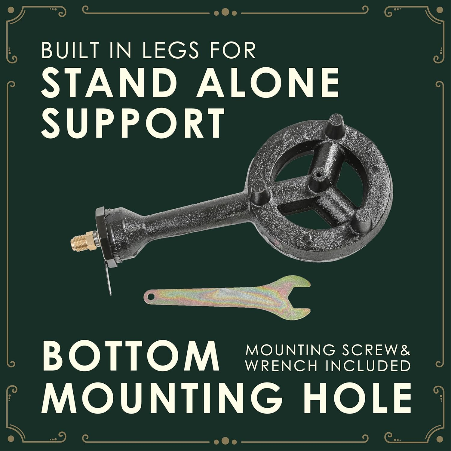 Concord 6" Diameter High Pressure Burner Head with Brass Orifice and Build in Stand (Burner Head with Regulator Hose) image number 4