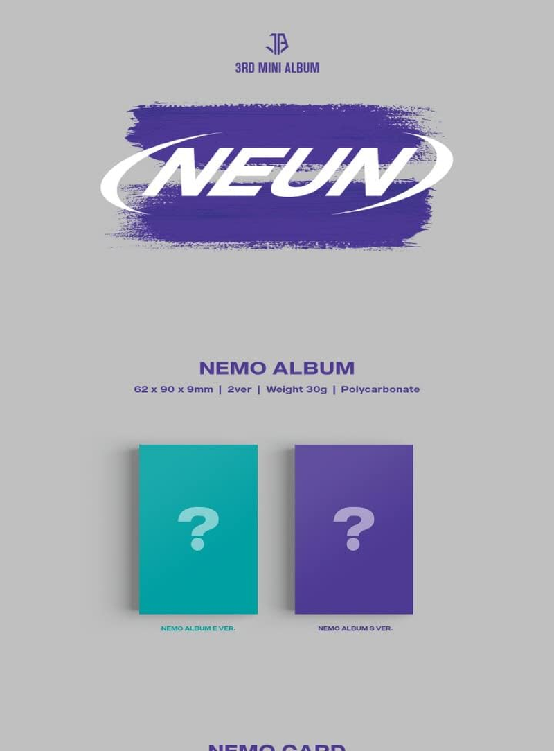 JUST B = (NEUN) 3Rd Mini Album NEMO Platform Version Random Cover NEMO Card+1P Photocard+1P Unit Photocard+1P Transparent Card+Tracking Sealed image number 1