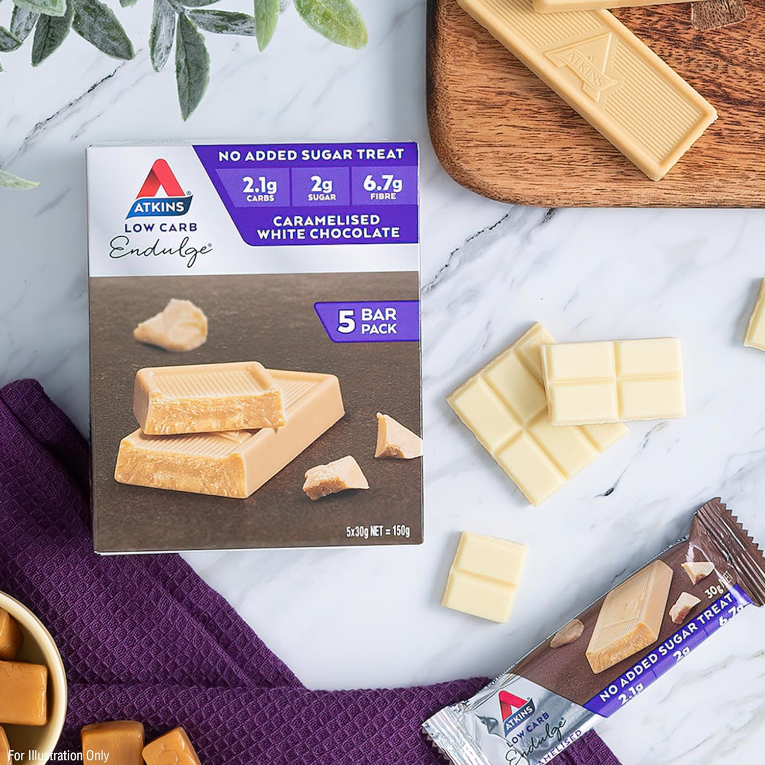 Atkins Endulge Caramelised White Chocolate Bars 5 X 30G image number 2
