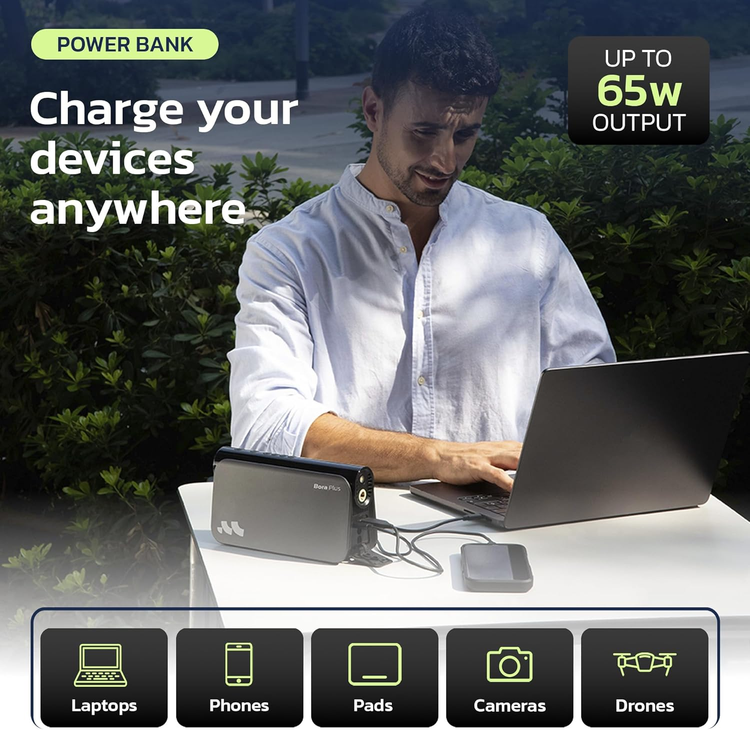 Woowind Air Compressor Tyre Inflator for Car Tires,150Psi with Emergency Start-Up Power Supply, Auto Shut-Off Functionand and LED Light, Portable Air Pump with Pressure Gauge, Set of Nozzle Adaptors image number 4