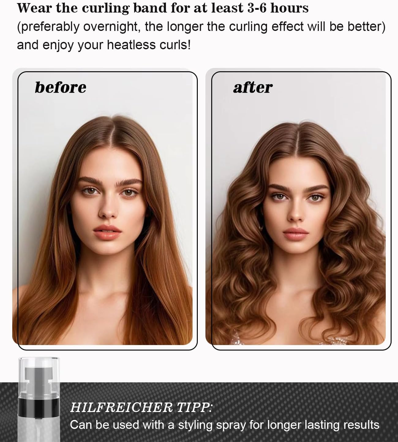 Curlers, Heat Free Curls, Hair Curlers, Overnight, Heatless Curling Band, Velvet, Night with Curling Band, DIY Hair Curler, No Hair Set, Hair Band, Wavy Shapers for Medium Hair