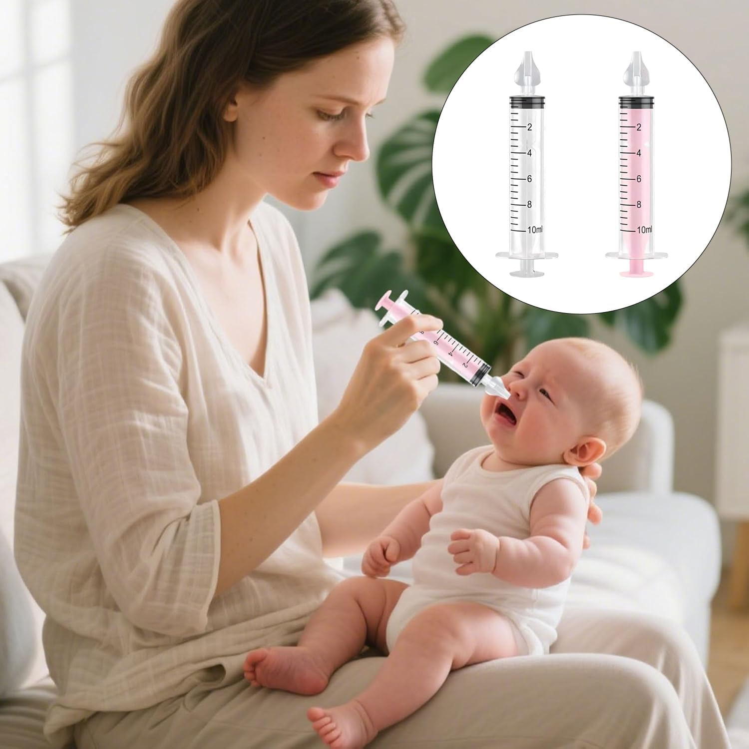 Nasal Aspirator, 8 Pcs Portable 10 ML Saline Nasal Spray Douche, Safe and Comfortable Syringe for Nasal Irrigator image number 5