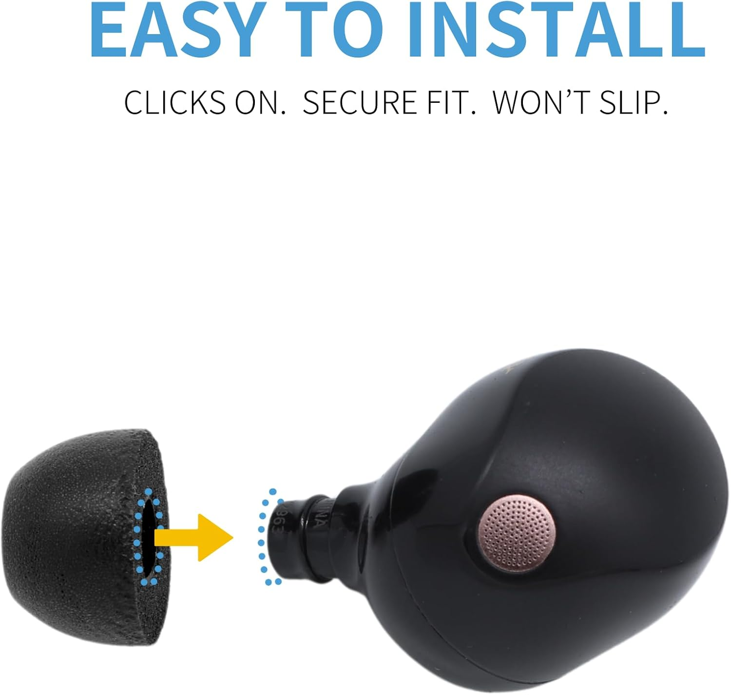 Comply Premium Foam Earplugs Compatible with Sony True Wireless XM5, XM4, Linkbuds S & C700N, Size S, New 2025 Version with Cleaning Tool, Black, 3 Pairs, Made in the USA image number 4