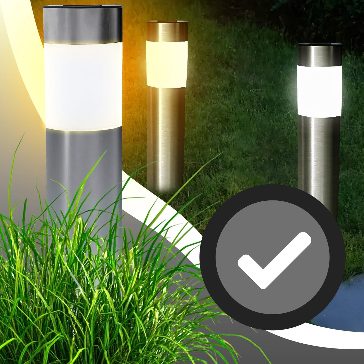 Retoo LED Outdoor Path Lamp, Path Light, Stainless Steel IP44 - Garden Lamp with E27 Socket 230 V, Standing Lamp for Outdoors, Weatherproof Outdoor Light, Garden Light, Outdoor Path Lighting image number 6