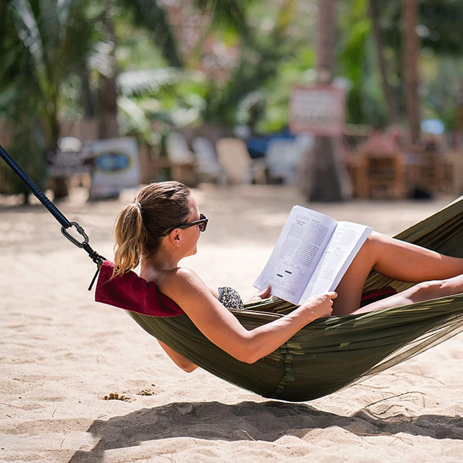 Auto Locking Carabiner Clips, 2PCS 12KN (1200Kg) Heavy Duty Lightweight Locking Carabiner Clips - Excellent for Securing Pets, Outdoor, Camping, Hiking, Hammock, Dog Leash Harness, Keychains image number 3