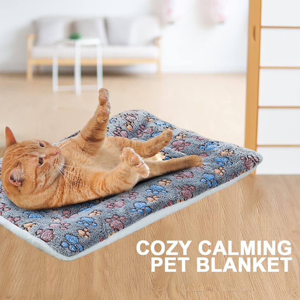 Fiopet Cozy Calming Cat Blanket, 2023 Premium Small Blanket Plush Self Warming Printed Pet Blanket, Upgrade No Electric Heated Cat Bed, Fluffy Flannel Cushion Soft Warm Mat Pets Mattress (Grey, Small) image number 3