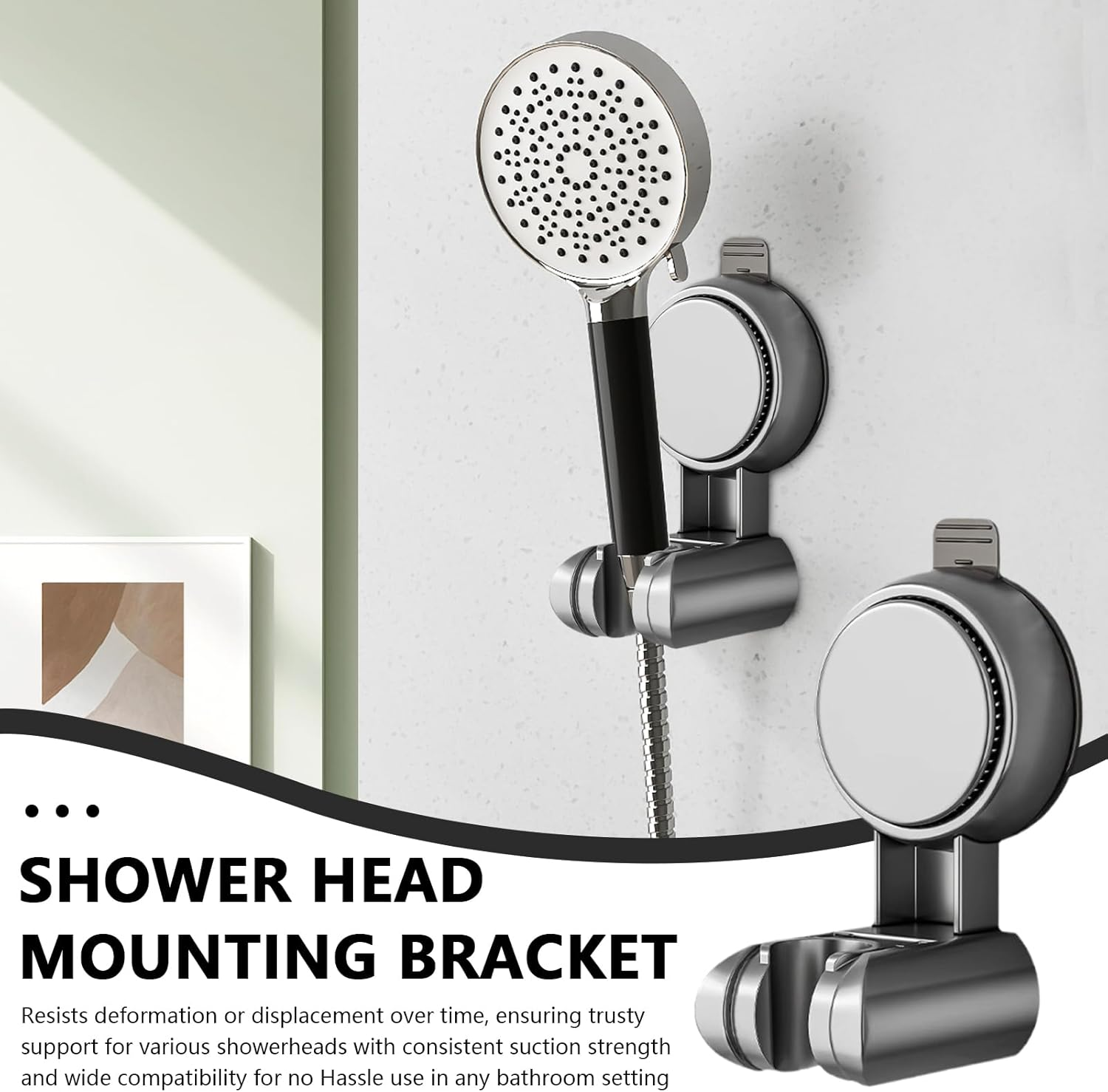 Shower Hose Holder - Shower Head Wall Mount,360-Degree Rotation Adapter Attachment Mounting Fixing for RV Bathtub Apartment Home Outdoor Room image number 2