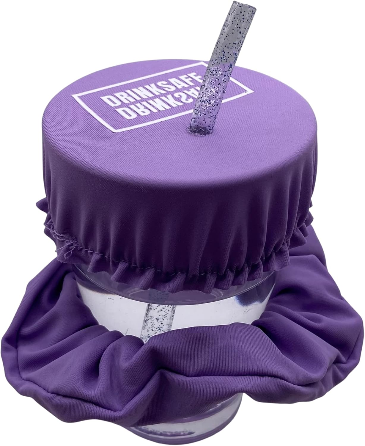 Drinksafe I Drug Glass Hair Scrunchie Reusable Leakproof for Parties and Festivals I Purple