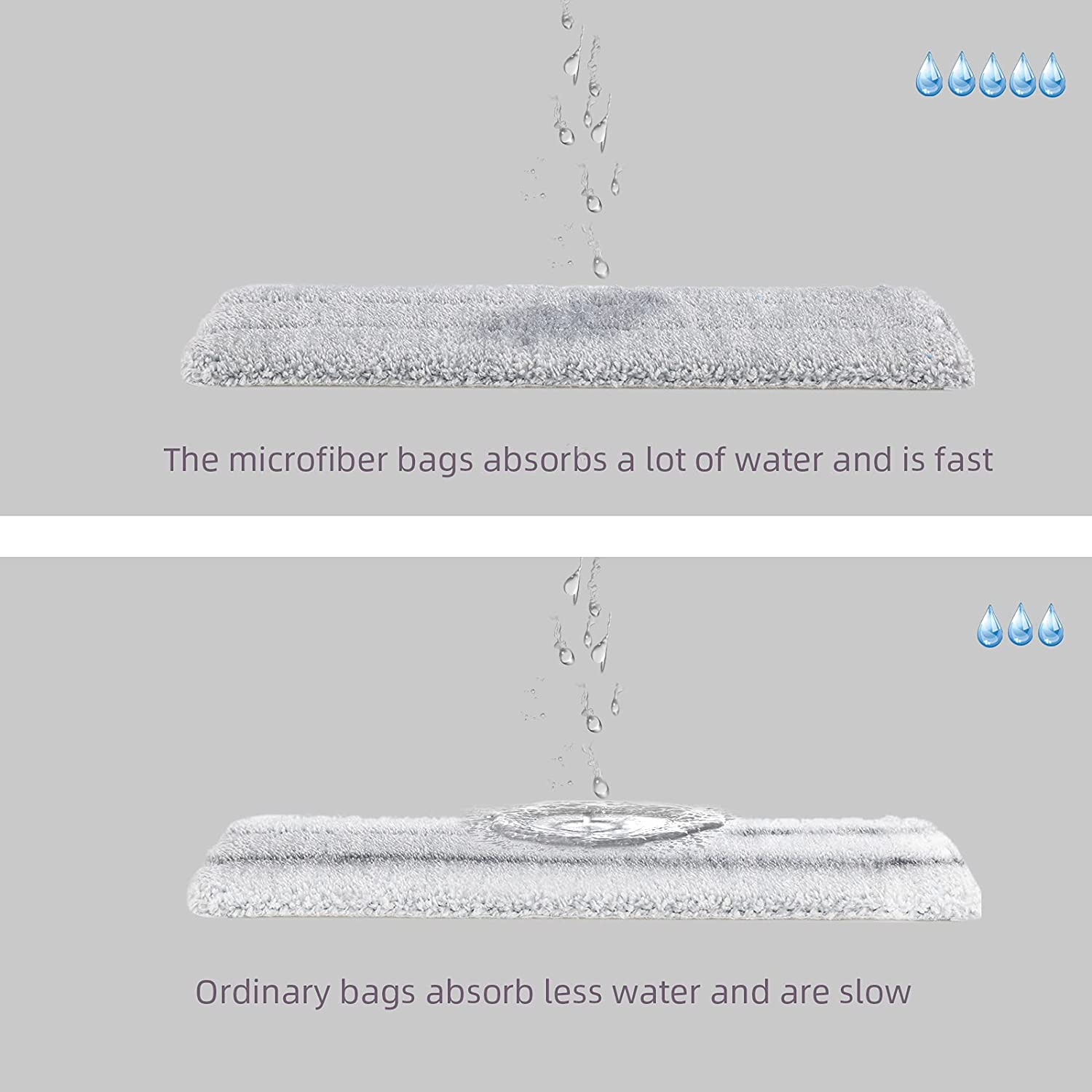 Flat Mop Pads Compatible with Joymop, Joymoop Mop Replacement Pads for Joy 13 Inch Flat Moop, Washable Squeeze Microfiber Mop Pad for Floor Cleaning(8 Pack Refill, 13"X 4.9") image number 4