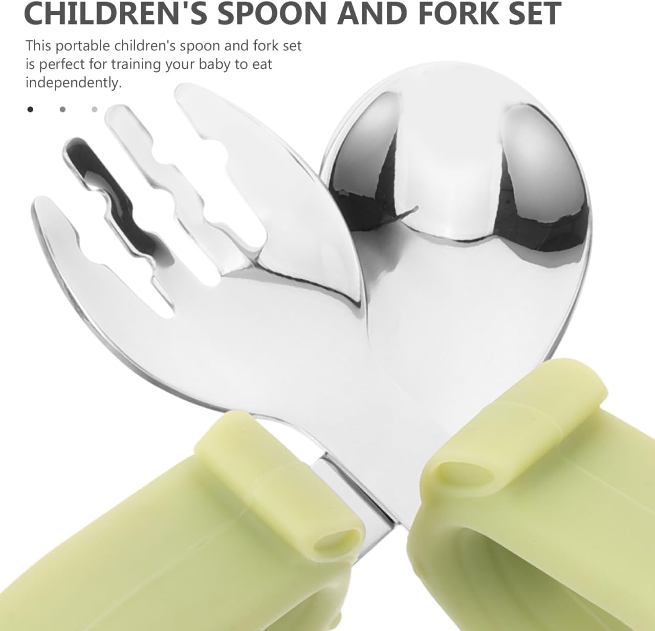 Toddler Utensils Set Toddler Training Fork & Spoon with Storage Box, Short Handle for Travel Home