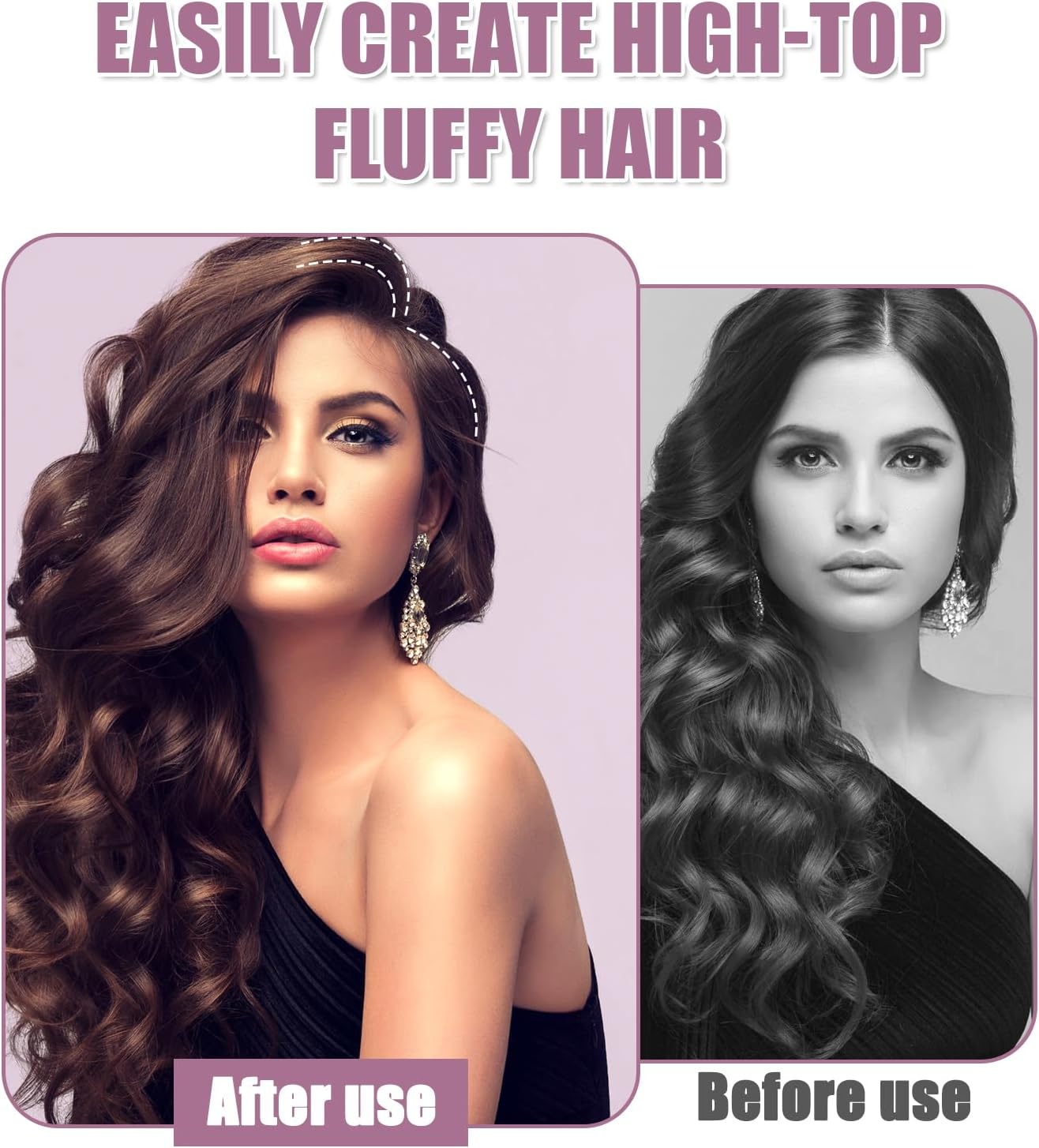 2Pcs Wind Shaping Styling Comb, Pink Fluffy Bangs Comb Include Three-Tooth & Six-Tooth Comb Portable Fluffy Bangs Styling Comb for Women Men image number 4