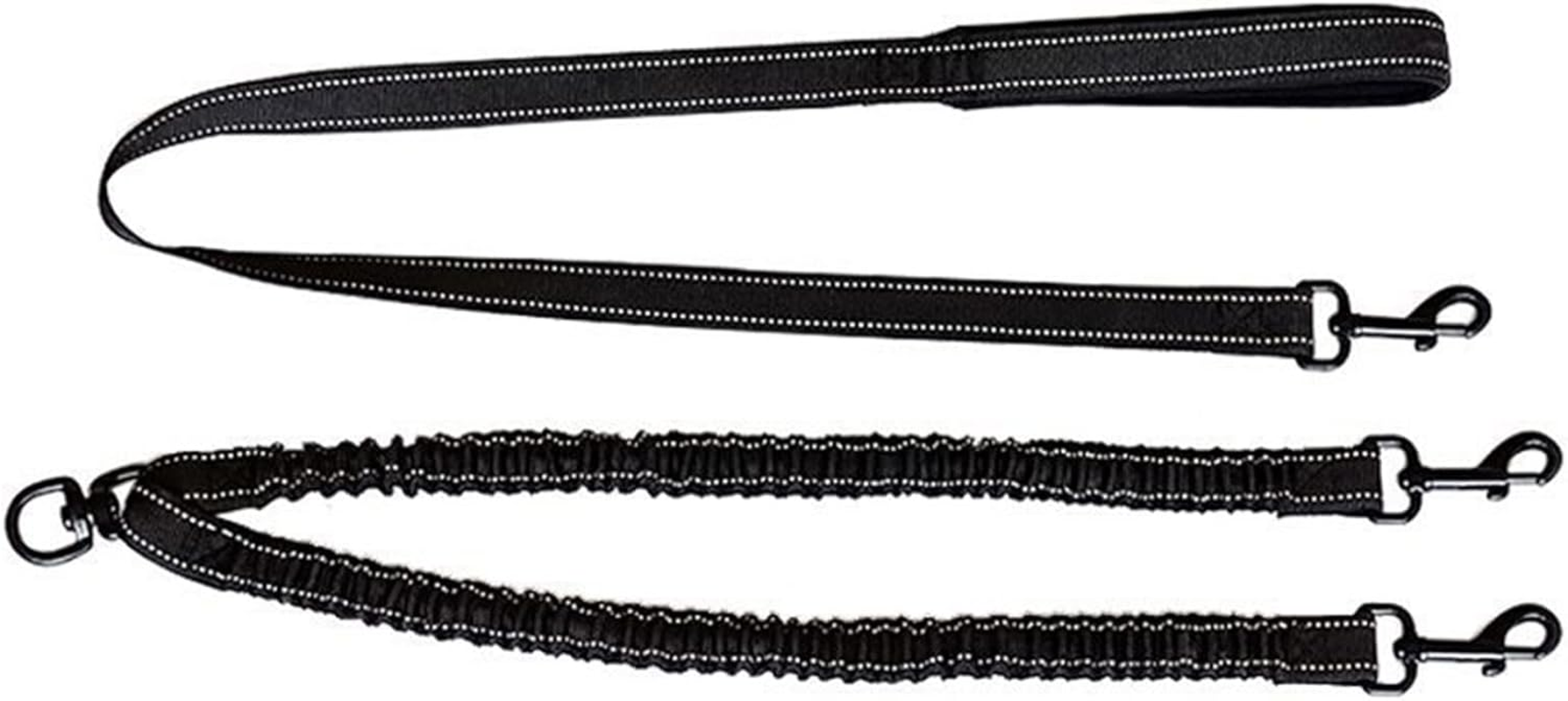 One Tow Two Leash 2 Dog Rope Elastic Cushion Dog Leash Dog Walking Leash Dog Belt Double Lead image number 2