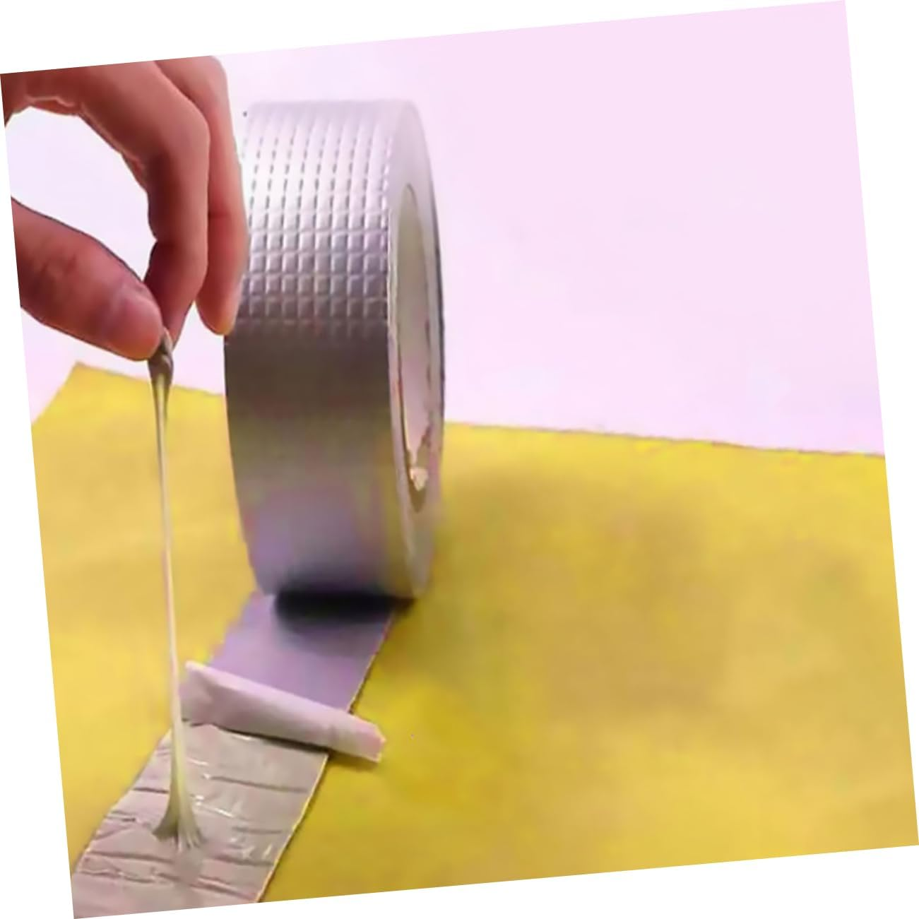 ULTECHNOVO 2Pcs Self-Adhesive Butyl Waterproof Aluminum Foil Seal Tape 5Cm X 3M Strong Roof Leak Repair Tape for Pipeline and Insulating Duct Sealing image number 5