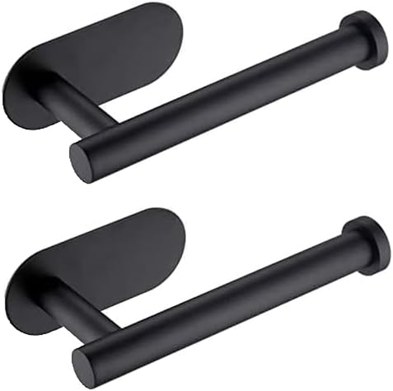 Wall Mounted Toilet Paper Holder - 5.2 Inch 304 Stainless Steel Bathroom Tissue Roll Dispenser, Black - Pack of 2 - Black image number 4