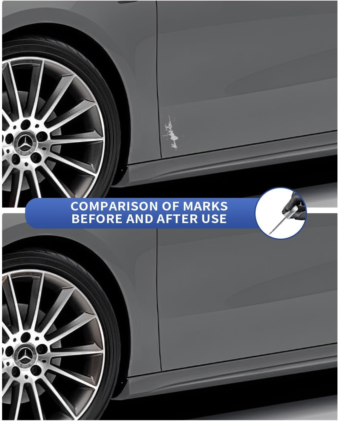 775/9775 Iridium Silver Metallic Touch up Paint Compatible with Mercedes-Benz Exact Match&ndash;Chips and Nicks Touch Up image number 1