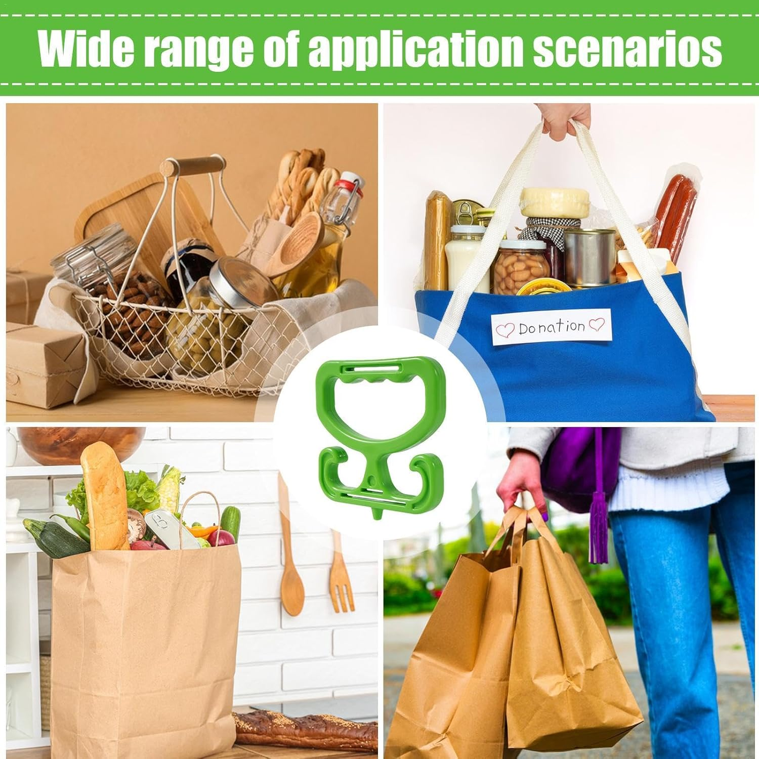 Grocery Bag Holder, Grocery Bag Carrier, Ergonomic Grocery Handle, Food Bag Carrier, Bucket Carrying Handle, Grocery Bag Handle, Grocery Bag Carrier for Hands, Food Carrying Handle, Heavy Duty Grocery image number 5