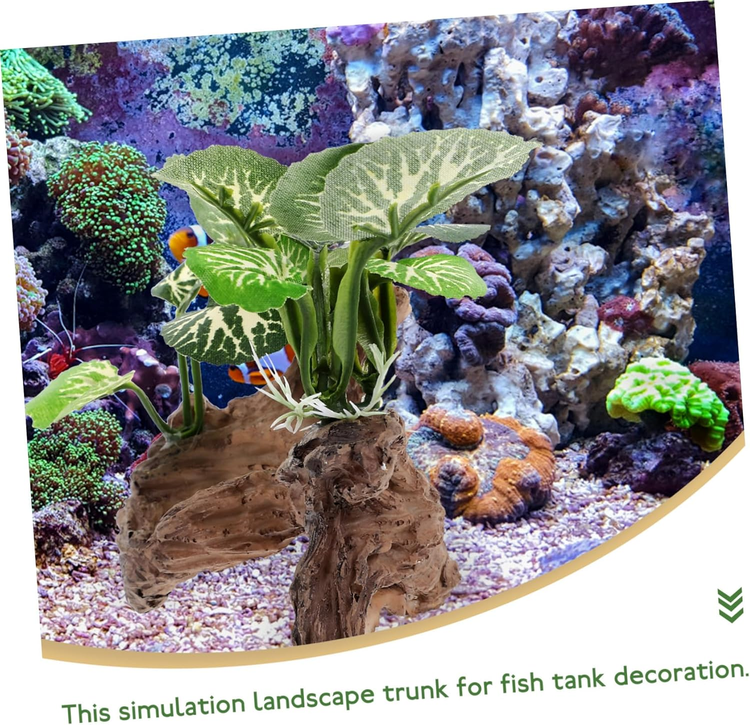 SEWOART Artificial Aquarium Trunk Plant Ornament Fish Tank Hideout Cave Decorative Fake Tree Stump for Aquatic Landscape and Fish Shelter image number 5