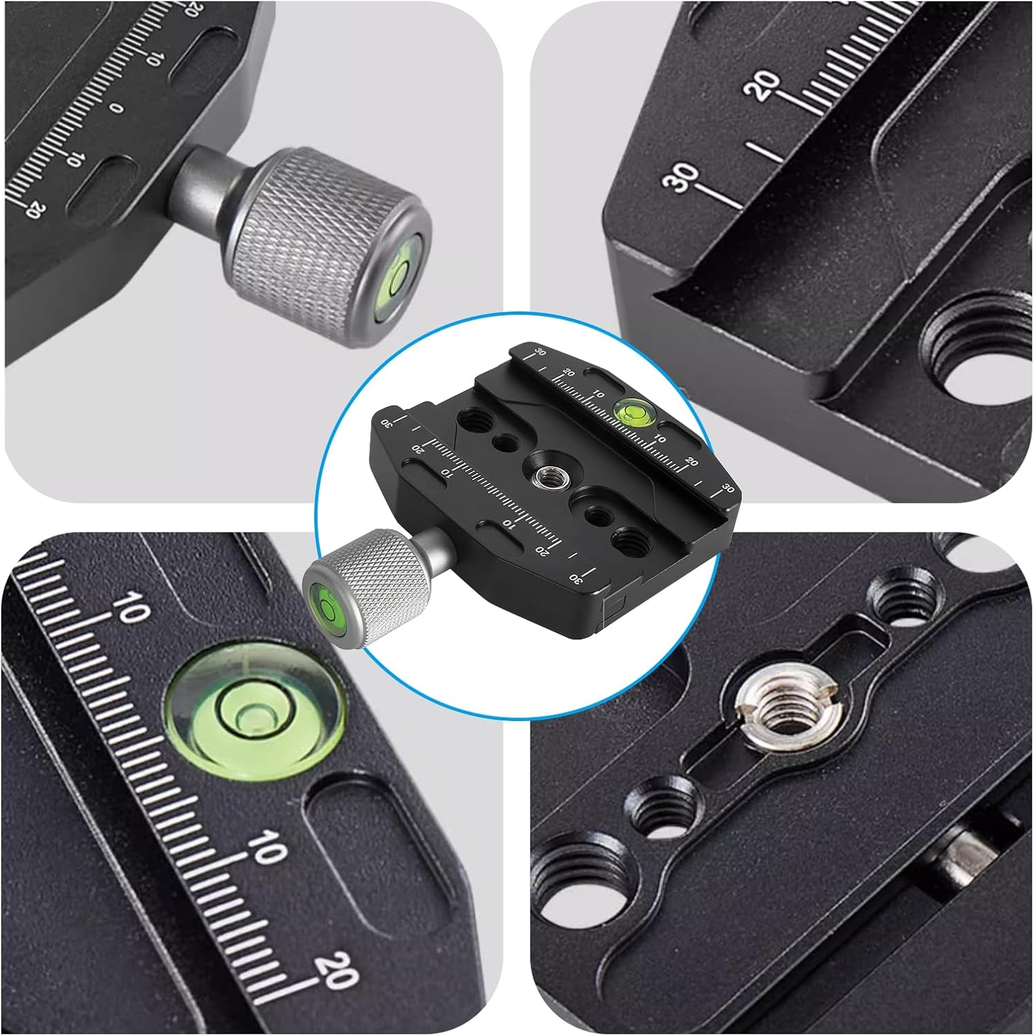 Powerful 70Mm Quick Release Clamp, Professional Replace Adapter Plate for Arca Swiss Camera Tripod and for Manfrotto Rc2 Standard Tripod Ballhead image number 5