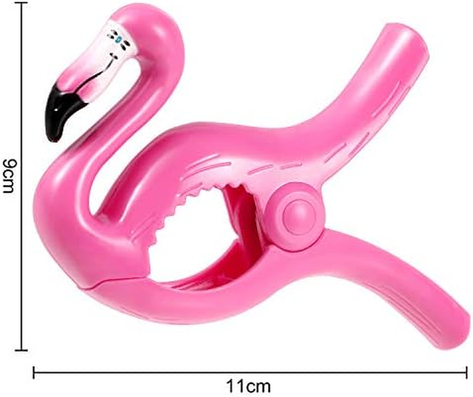 4 Pieces Beach Flamingo Towel Clips Flamingo Chair Holders Portable Parrot Towel Holders for Holiday Pool image number 5