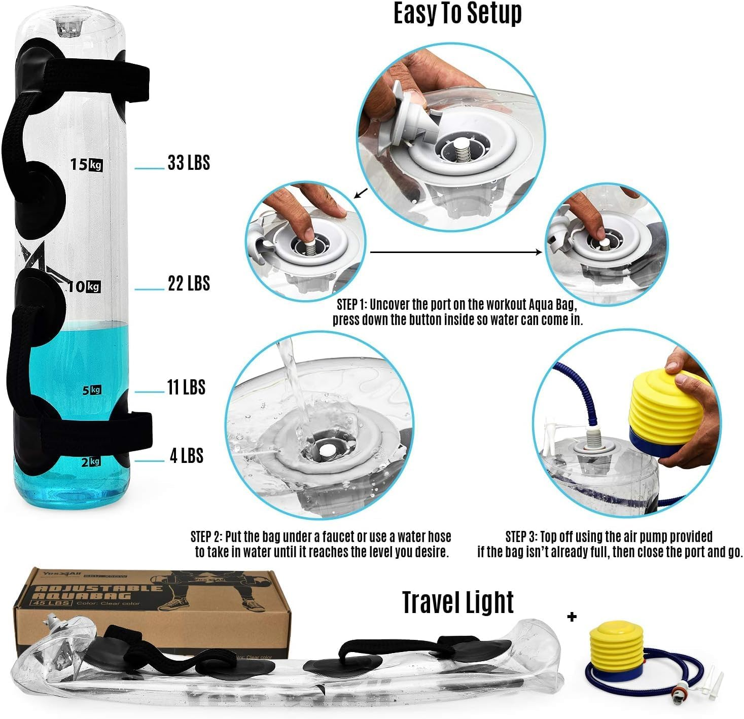 Yes4All Aqua Weight Bags for Full Body Training, Challenge Weight Bag - Substitute for Sandbag image number 4