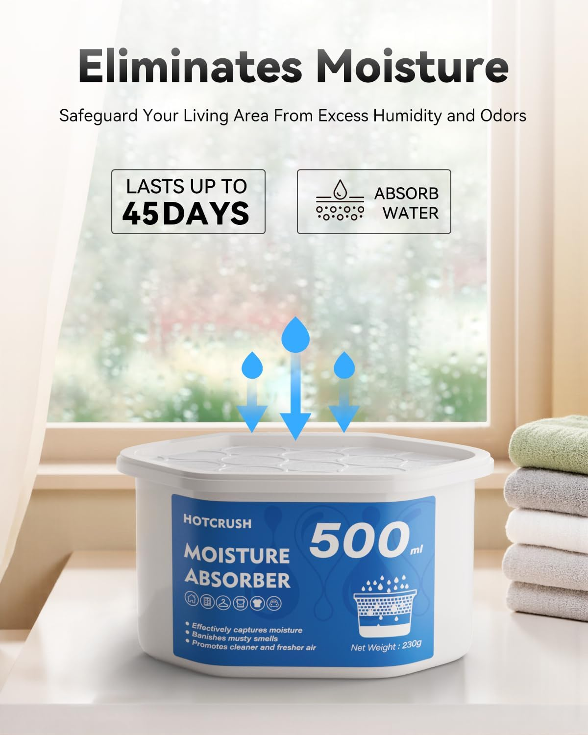 DOLAMOTY Moisture Absorber Boxes 16Pack - Disposable 500Ml Portable Dehumidifier Moisture Absorber & Odor Remover for Your Bathroom, Closet, Wardrobes, Kitchen,Laundry & Car, No Electricity Required image number 6