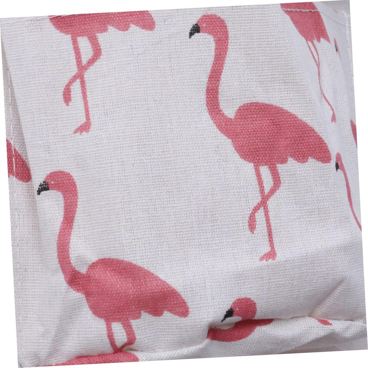 Hohopeti 2Pcs Flamingo Canvas Storage Bag Wall Hanging Storage Cotton Fabric Home Organizer Easy to Use image number 2