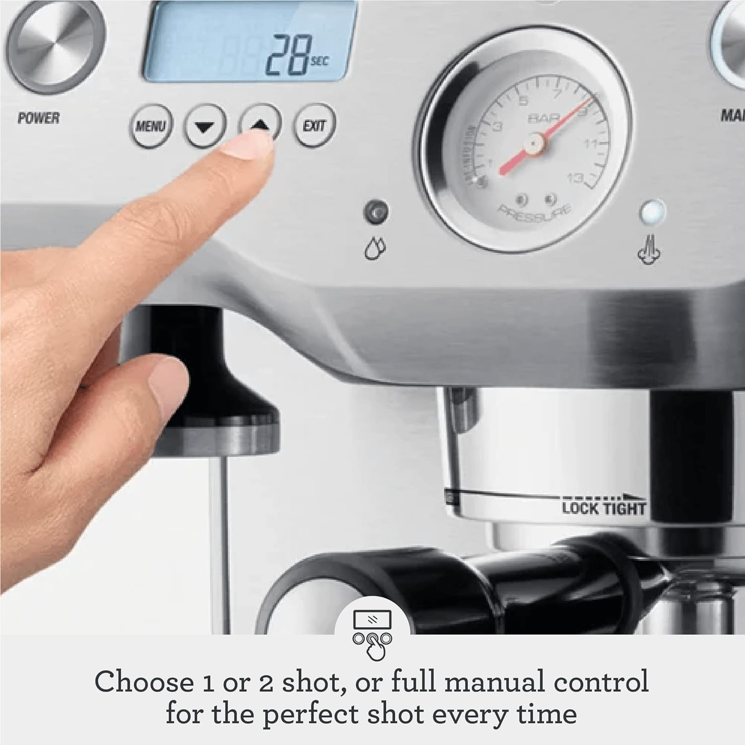 Breville the Dual Boiler Espresso Machine, BES920BSS, Brushed Stainless Steel image number 3
