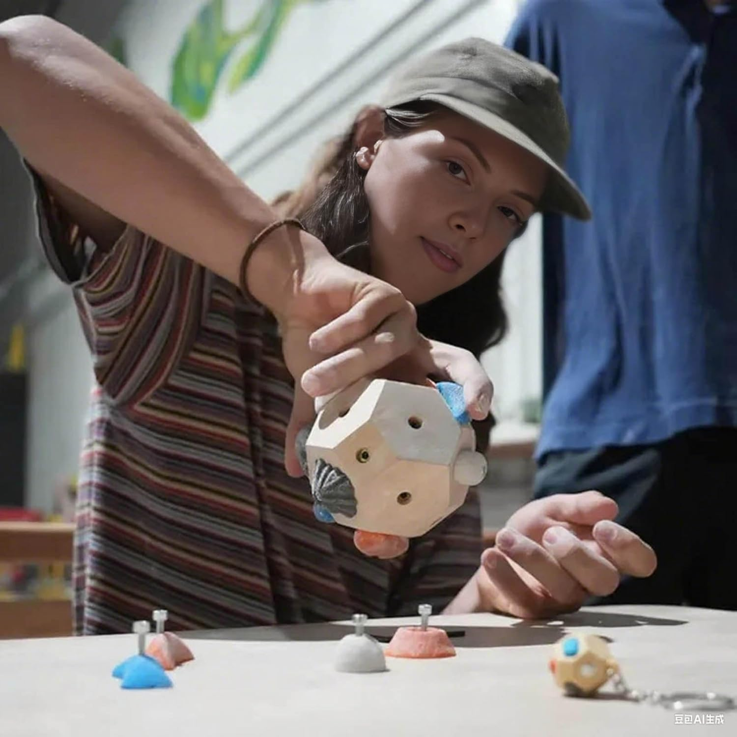 Handcrafted Boulder Block, Build Strength and Precision, Boulder Ball 3D Climbing Ball Rock Simulated Climbing Training Balls for Take It Out Anytime, Finger Strength Training image number 1