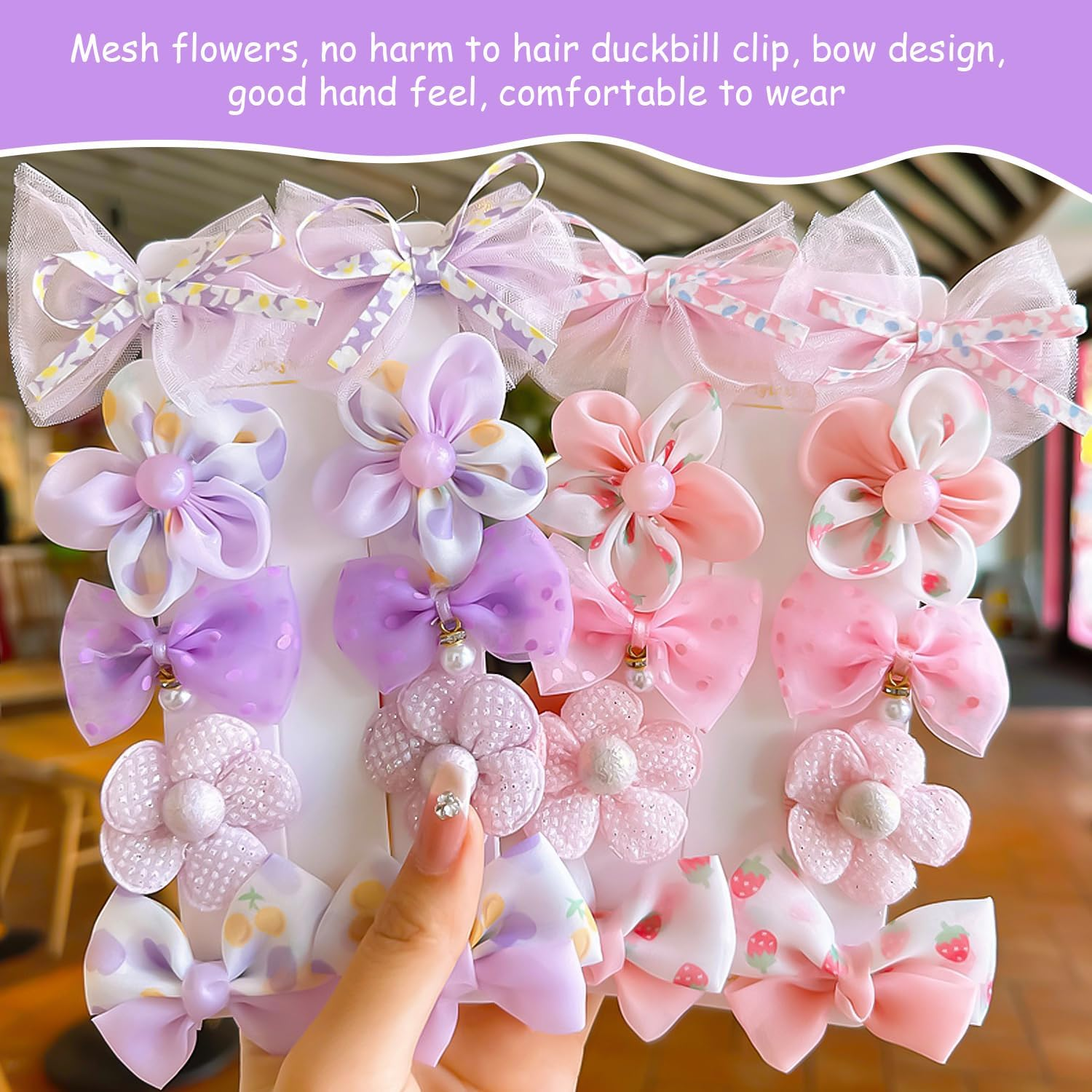 Pack of 20 Cute Hair Pins, Hair Accessories from Girls, Hairstyle Decorations, Girls' Fancy Dress Supplies, Cute and Versatile Hairpin. image number 2