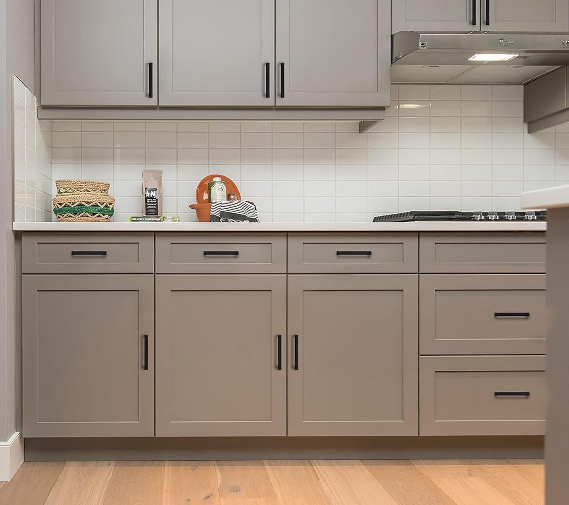 10 Pack Matte Black Cabinet Pulls 5 Inch(128Mm) Hole Centers Kitchen Cabinet Handles Cabinet Hardware Kitchen Handles for Cabinets Cupboard Handles Drawer Pulls