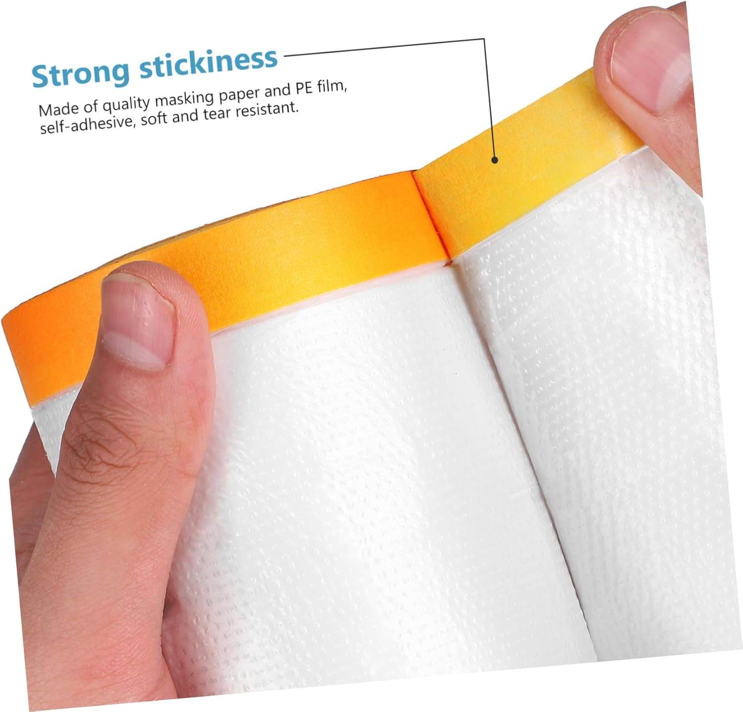 Masking Film Tape Rolls Self-Adhesive Protective Covering for Floors Furniture Carpets 6 Rolls 30Cm X 30M 55Cm X 25M Suitable for Painting Surface Protection image number 3