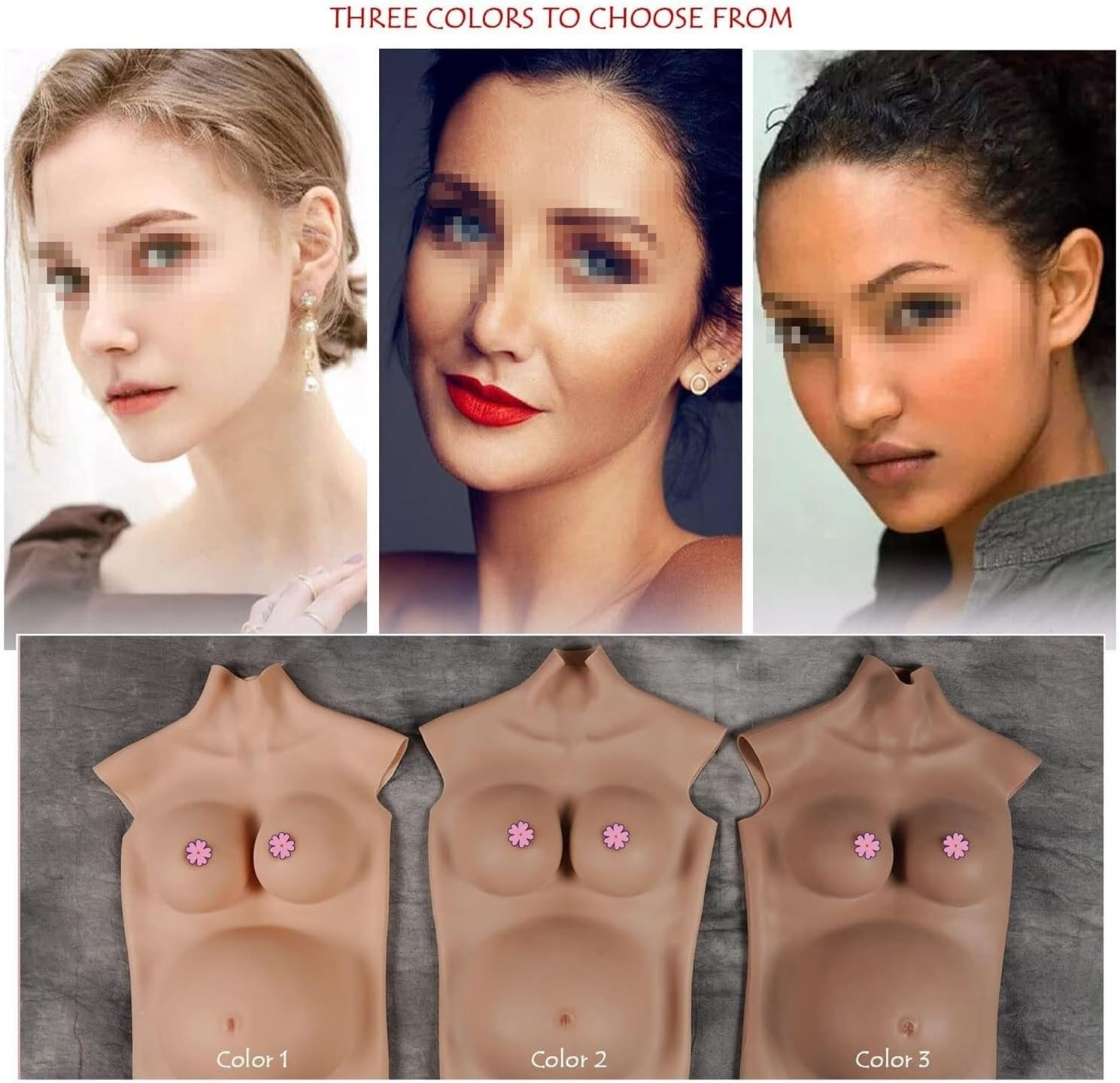 Lifelike Silicone Baby Bump & Breast, 4-9 Months Fake Pregnant Belly with Real Touch - Fake Boobs and Belly with Cotton Filled Breastplate Forms for Crossdresser(Color 3,9 Months) image number 4