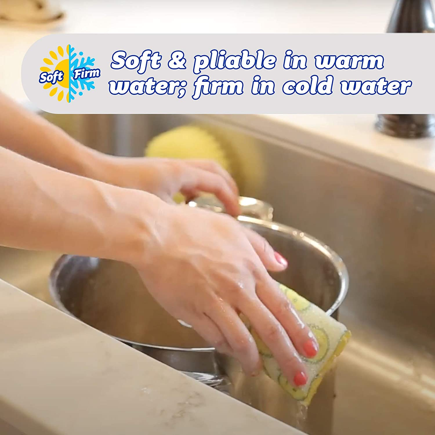 Scrub Daddy&rsquo;S Scour Daddy Scouring Pad - Heat Treated Armortec Mesh to Release Food Particles - Strong, Thick and Absorbent Scouring Pad - 3 Scouring Pads