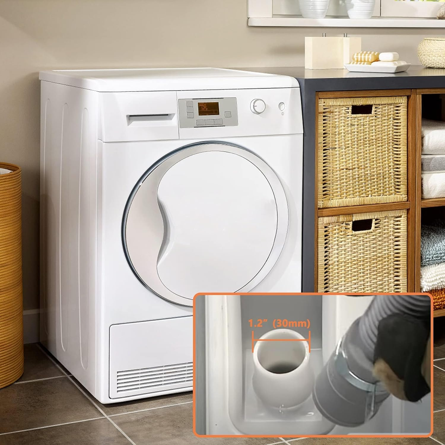 Emapoy Washing Machine Drain Hose, Multiple Diameter Design Washing Machine Drain Hose, 6 Ft Flexible Drain Hose, Extension Kit, Corrugated Washer Discharge Hose image number 4