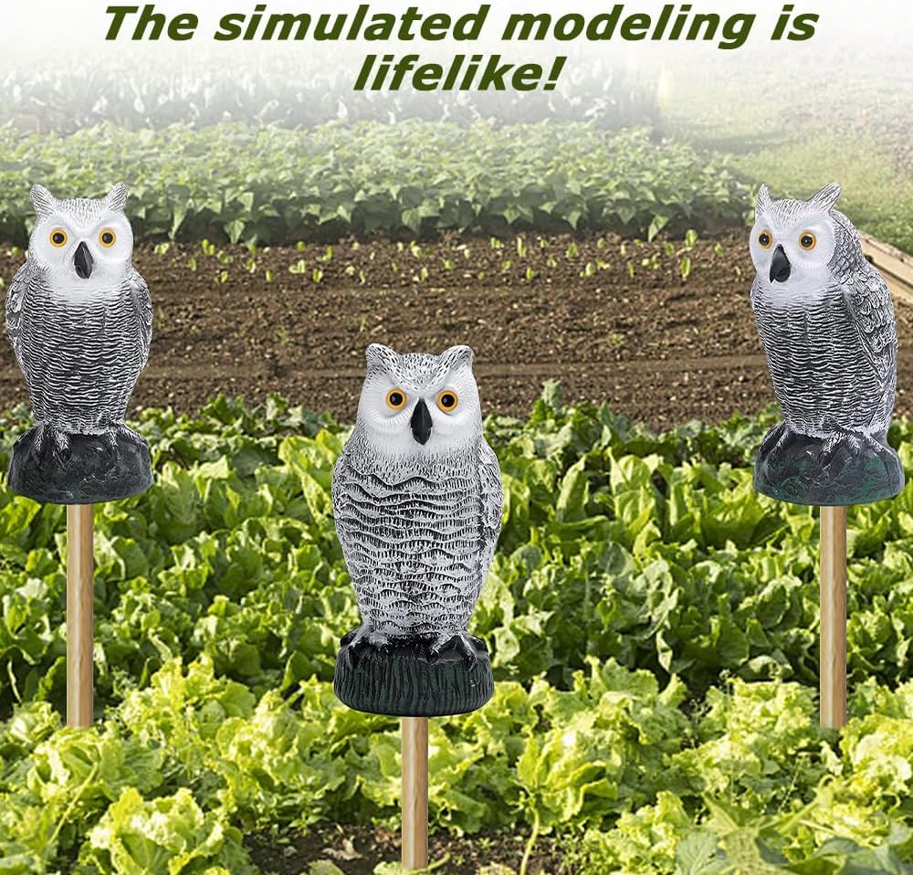 MOTRAIN Bird Scare Device/Plastic Owl Statue,Owl Ornament for Indoor & Outdoor Decoration, Effective Birds Deterrent for Garden, Patio, Yard, and Home Decor. image number 1