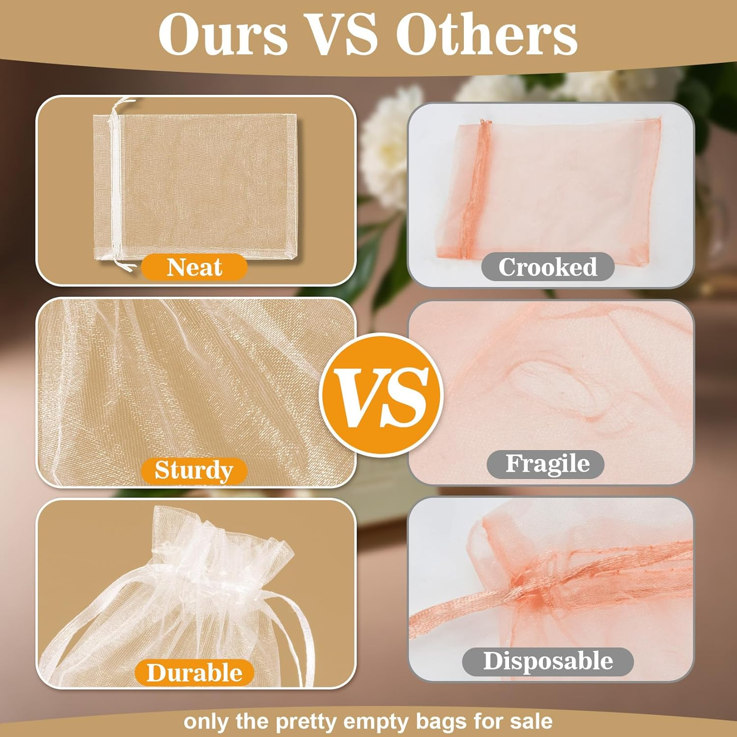 Sukh 50 Organza Soap Bags for Packaging - Organza Gift Bags 5X7 Soap Bags for Homemade Soap Wedding Anniversary Souvenir Soap Mesh Wedding Favor Bags Small Soap Pouches Gift Bags for Small Business image number 1